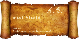 Antal Vitold névjegykártya